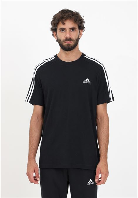 Essentials Single Jersey 3-Stripes Men's Black T-Shirt ADIDAS PERFORMANCE | IC9334.